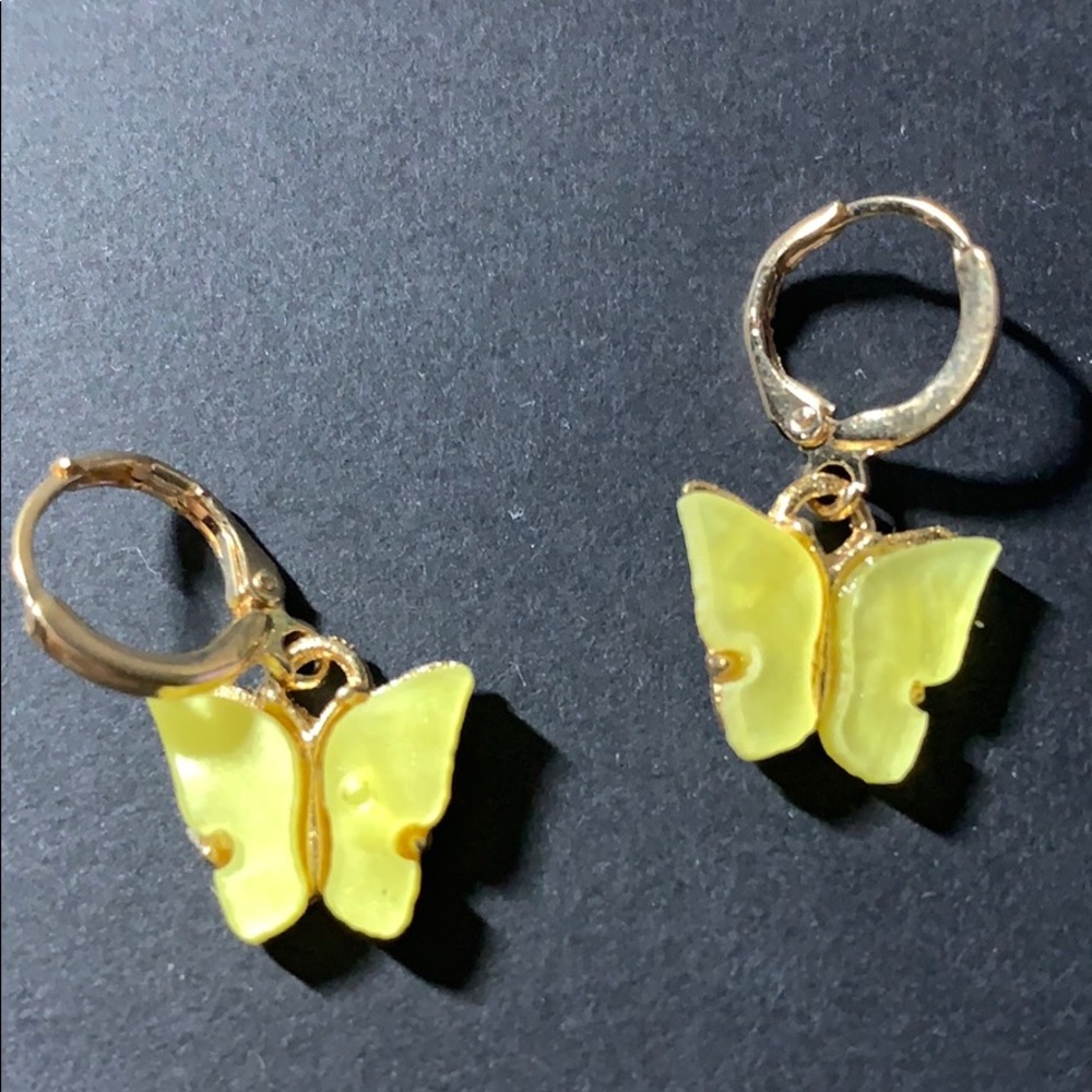 Summer Yellow Butterfly Earrings